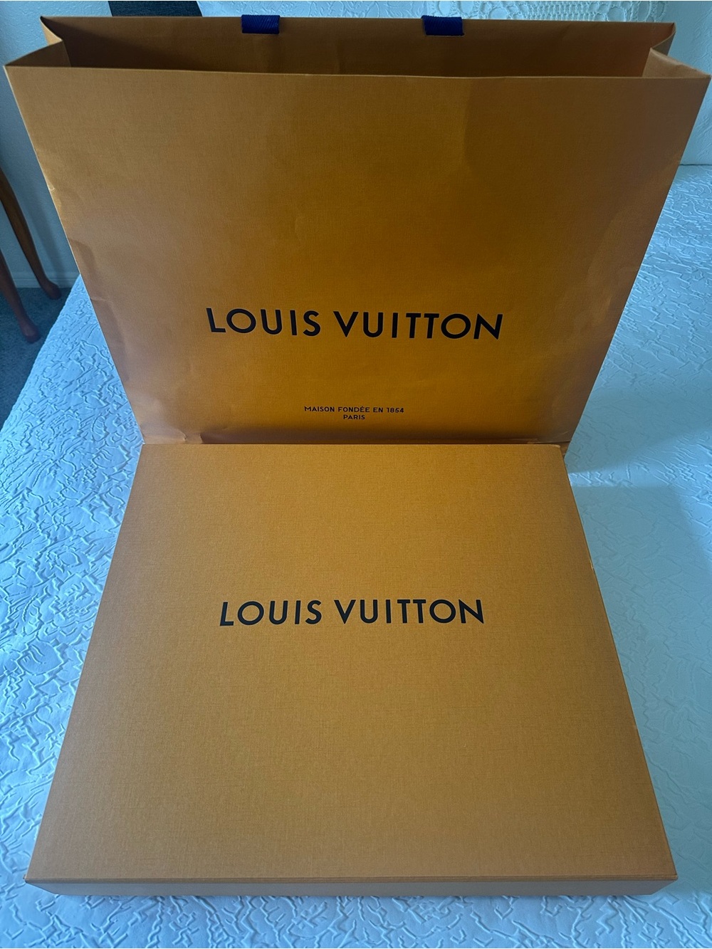 Louis Vuitton Orange and Black Branded Box with Matching Bag